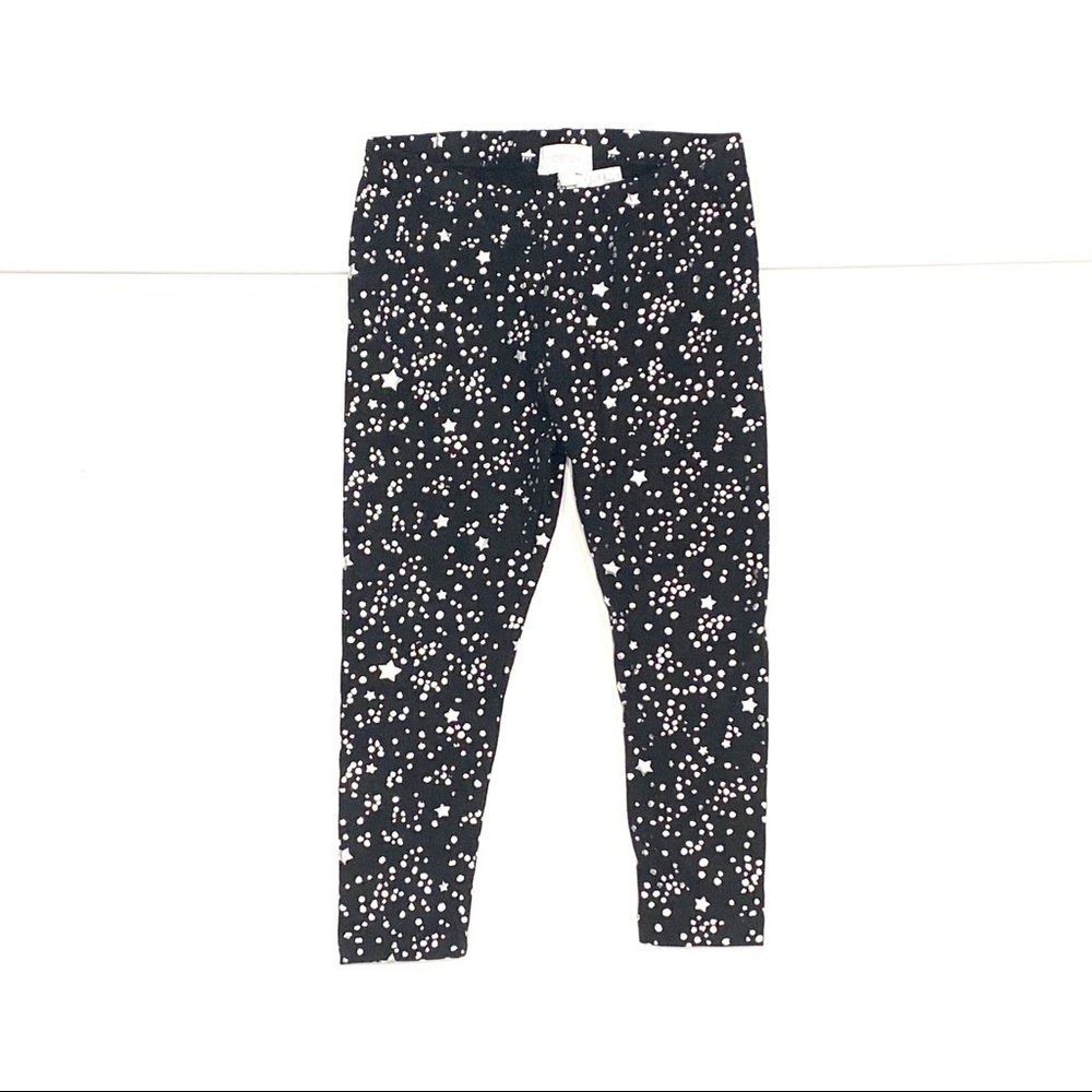NWOT - BCBGirls Black & Silver Foil Stars Leggings